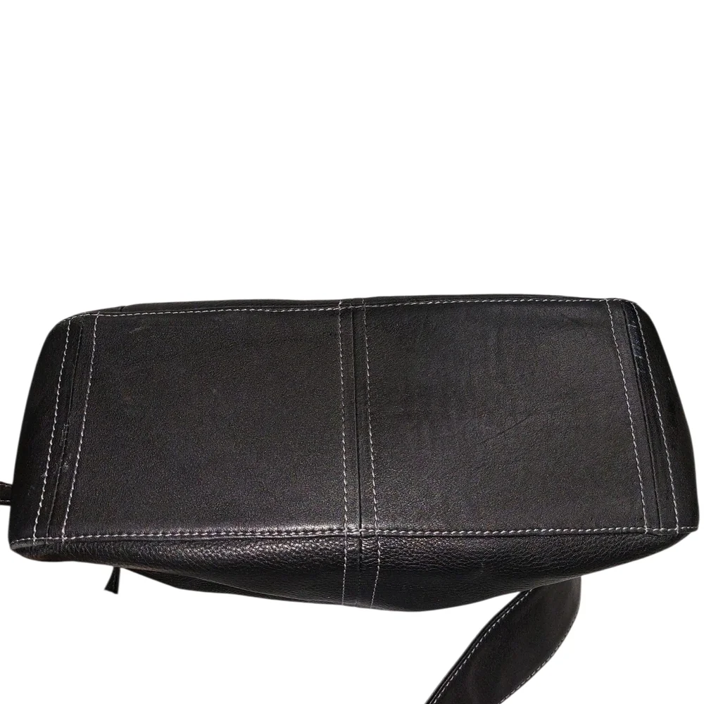 Derek Alexander Elegant Black Leather Shoulder Bag